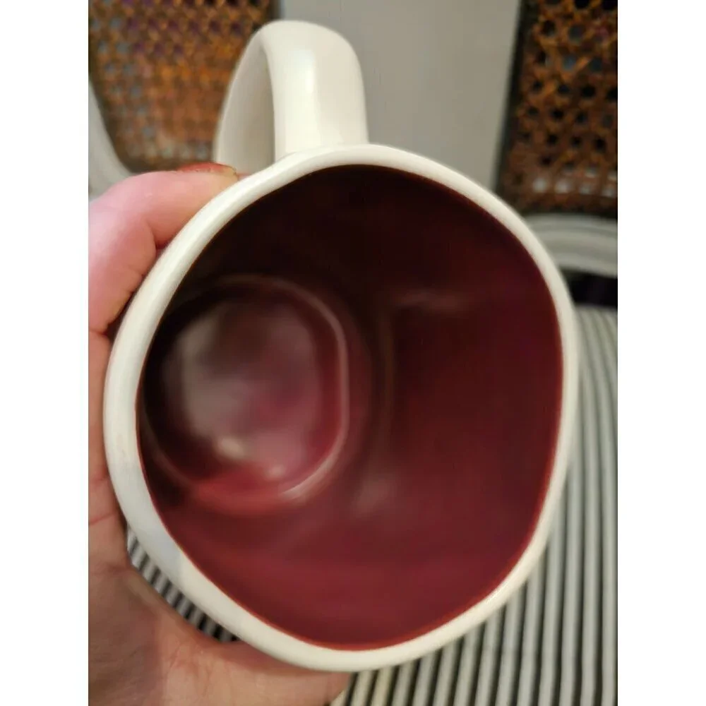 NWT Rae Dunn Snuggle Season Coffee Mug Red Interior Fall Tea